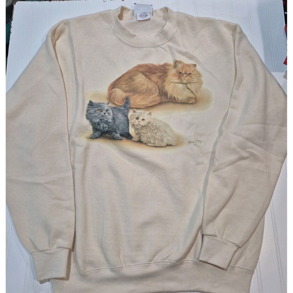 Vintage Lee Heavyweight Cat Sweatshirt Large Made In USA